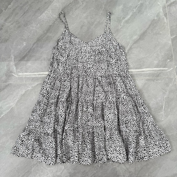 Women’s SHEIN Dalmatian Slip Tiered Adjustable Spaghetti Strap Dress Medium - Picture 9 of 16